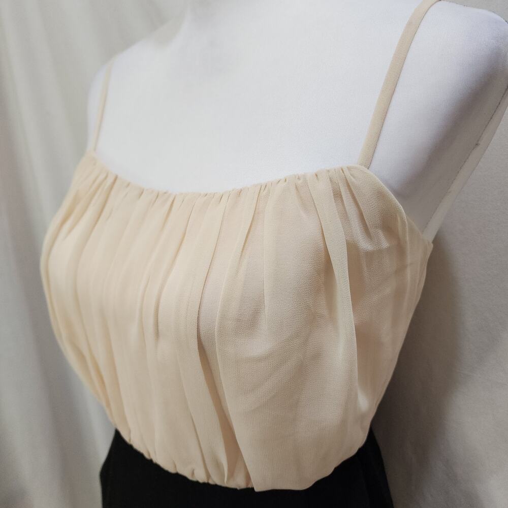 NWT Ark & Co Cream Black Pockets Straps Bodycon Cocktail Dress, Small - Picture 2 of 8